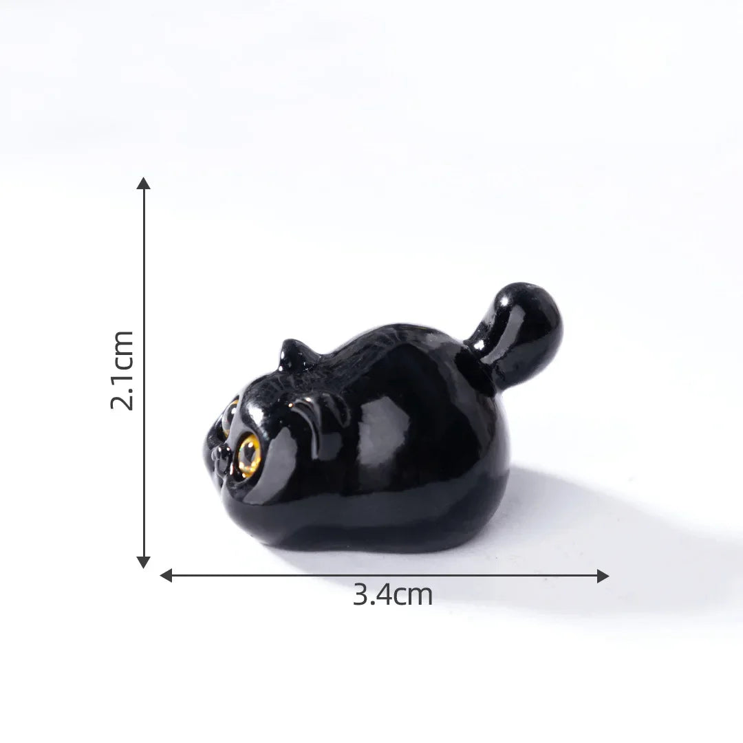Black Cat Resin Mini Figurines Desktop Decoration Set
