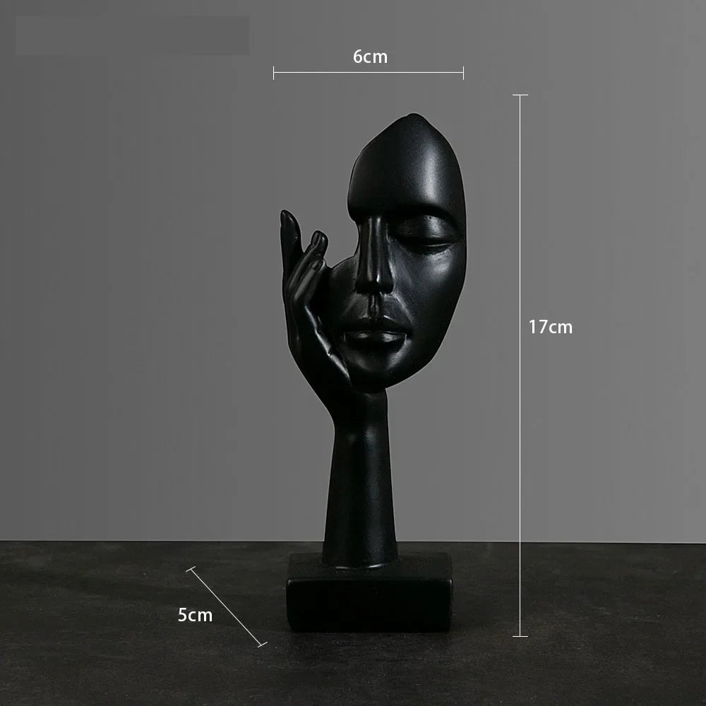Resin Abstract Mask Statue Miniature Home Decor Figurine