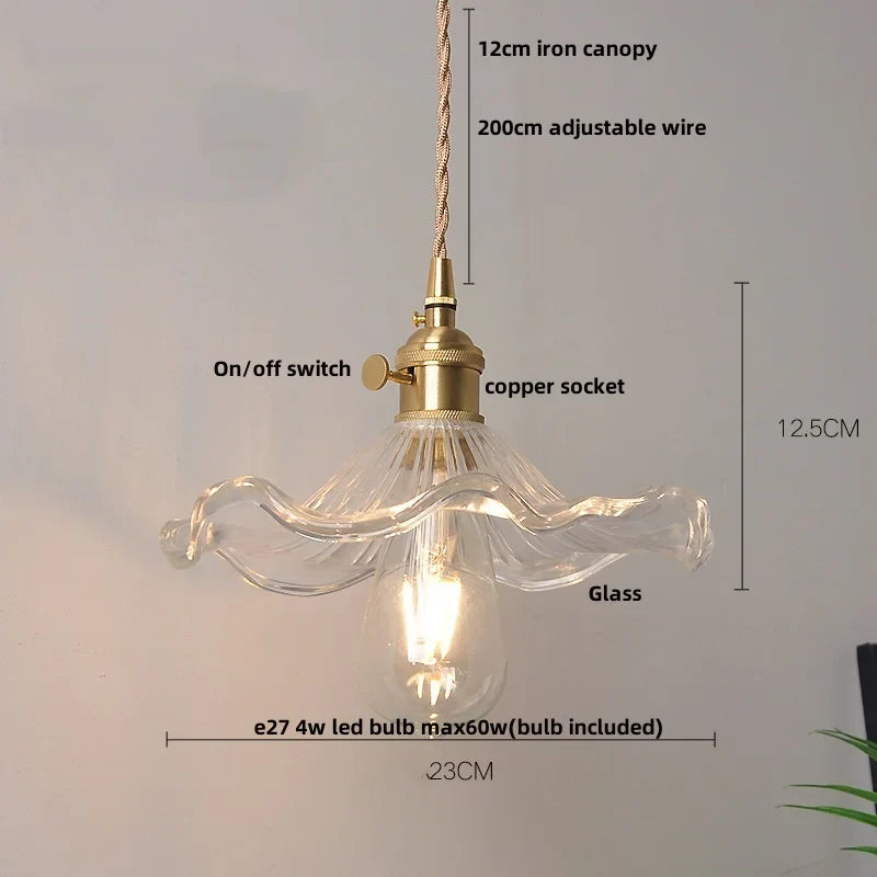 IWHD Clear Glass LED Pendant Lights Dining Living Room Cafe Brass Nordic Modern Simple Home Decor Hanging Lamp Lamparas Colgante