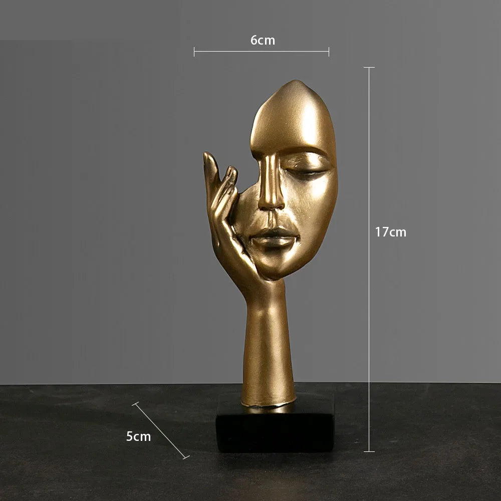 Resin Abstract Mask Statue Miniature Home Decor Figurine