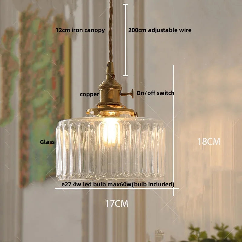 IWHD Clear Glass LED Pendant Lights Dining Living Room Cafe Brass Nordic Modern Simple Home Decor Hanging Lamp Lamparas Colgante