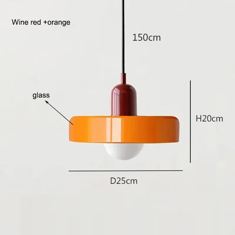 Nordic Retro Glass Pendant Lamp E27 LED Chandelier