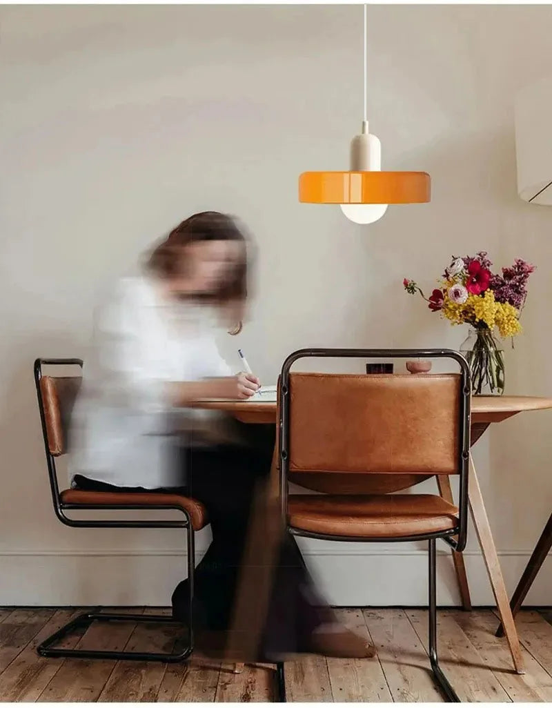 Nordic Retro Glass Pendant Lamp E27 LED Chandelier