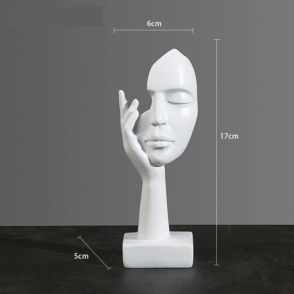 Resin Abstract Mask Statue Miniature Home Decor Figurine