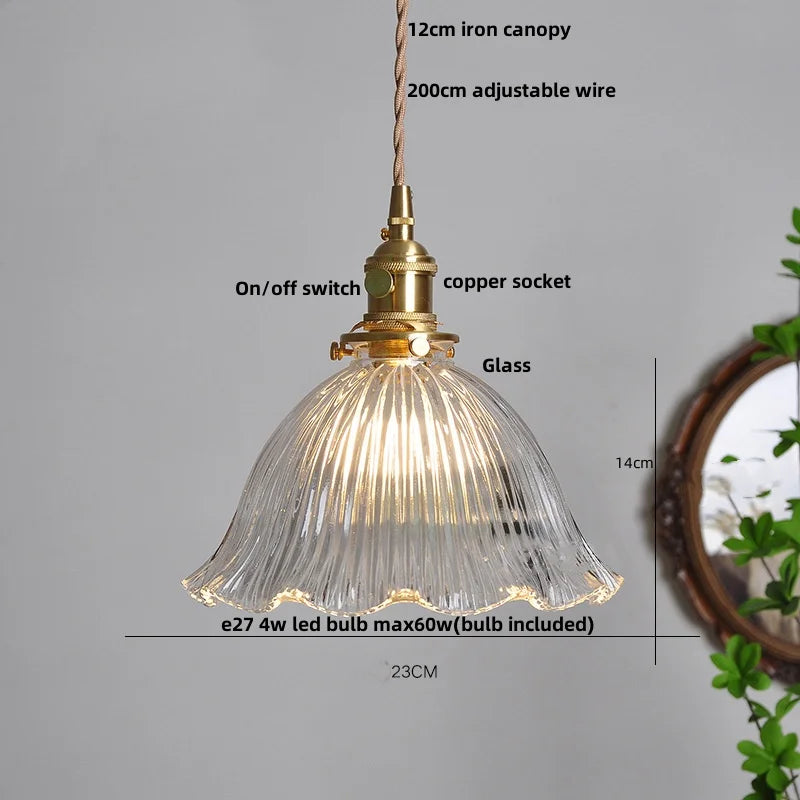 IWHD Clear Glass LED Pendant Lights Dining Living Room Cafe Brass Nordic Modern Simple Home Decor Hanging Lamp Lamparas Colgante