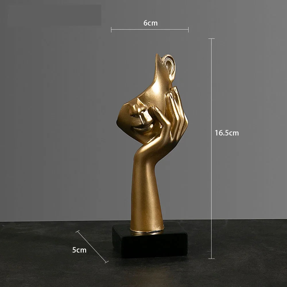 Resin Abstract Mask Statue Miniature Home Decor Figurine