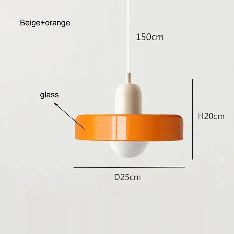Nordic Retro Glass Pendant Lamp E27 LED Chandelier