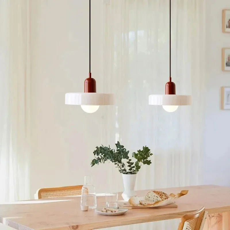 Nordic Retro Glass Pendant Lamp E27 LED Chandelier