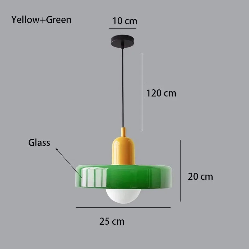 Nordic Retro Glass Pendant Lamp E27 LED Chandelier