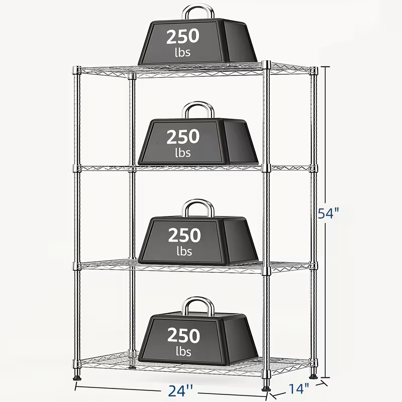 Adjustable Wire Shelving Rack Multi-Tier Storage Organizer