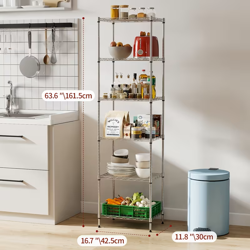 Adjustable Wire Shelving Rack Multi-Tier Storage Organizer