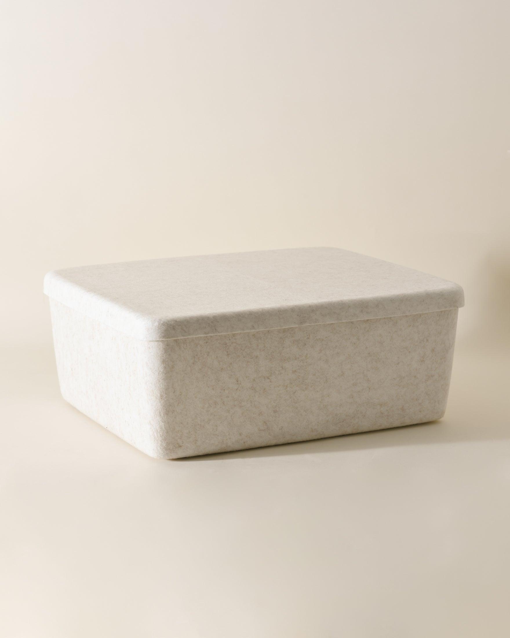 Set of 3 Large Sculpted Storage Bins With Lids