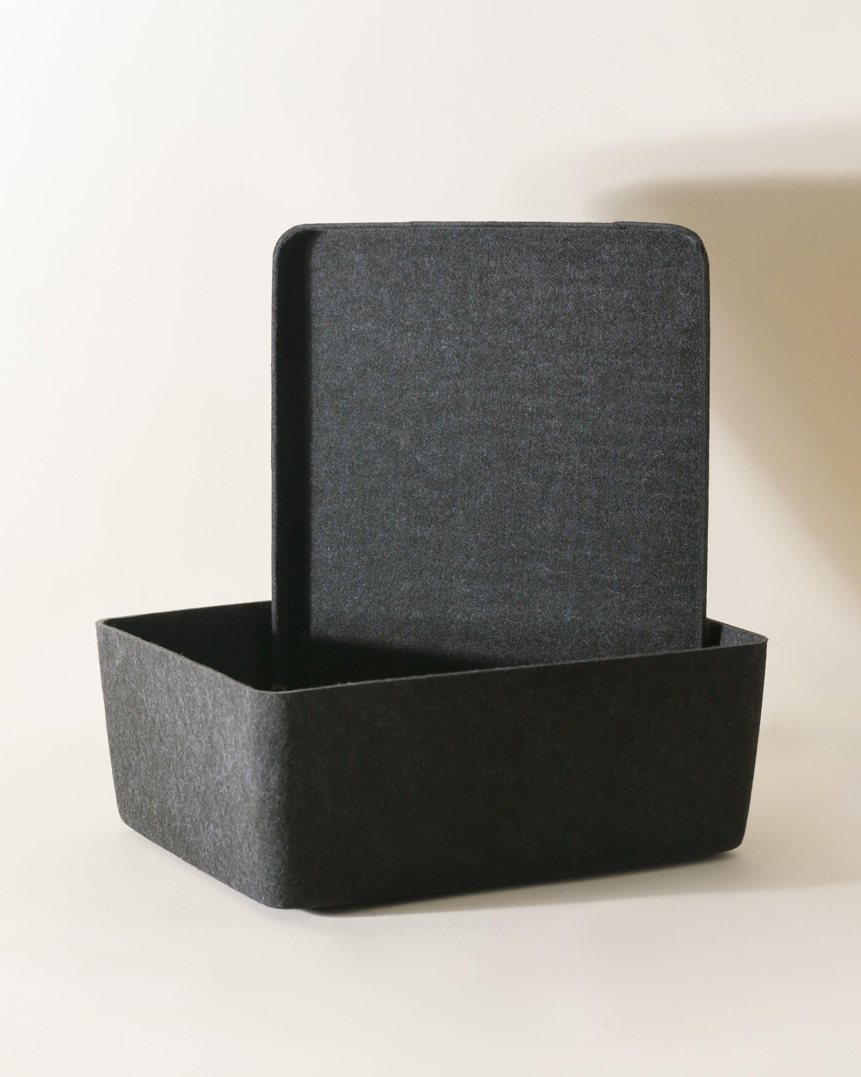 Set of 3 Large Sculpted Storage Bins With Lids
