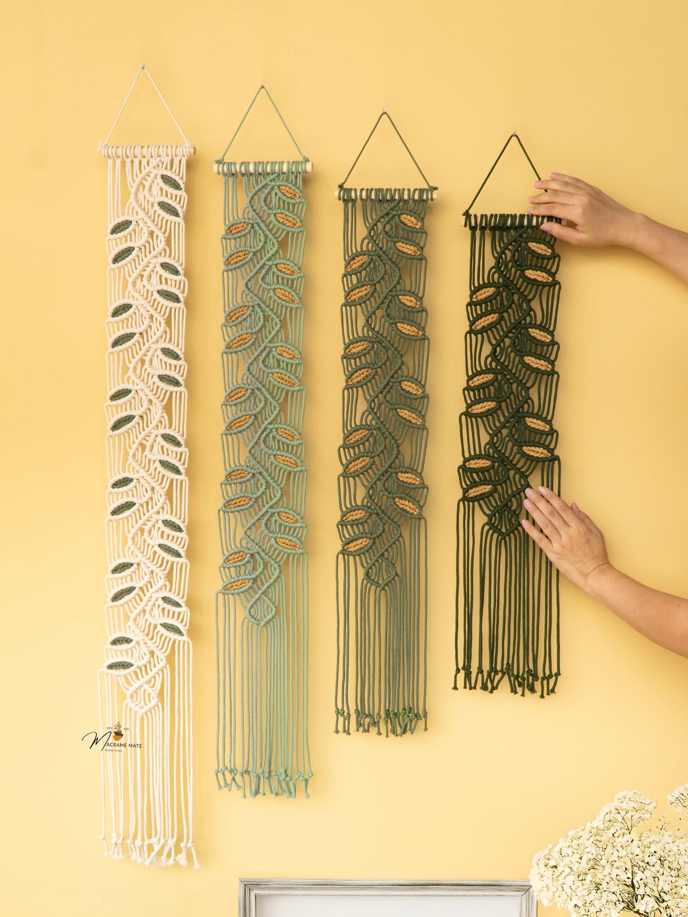 Vesta Green Macrame Wall Hanging Boho Decor