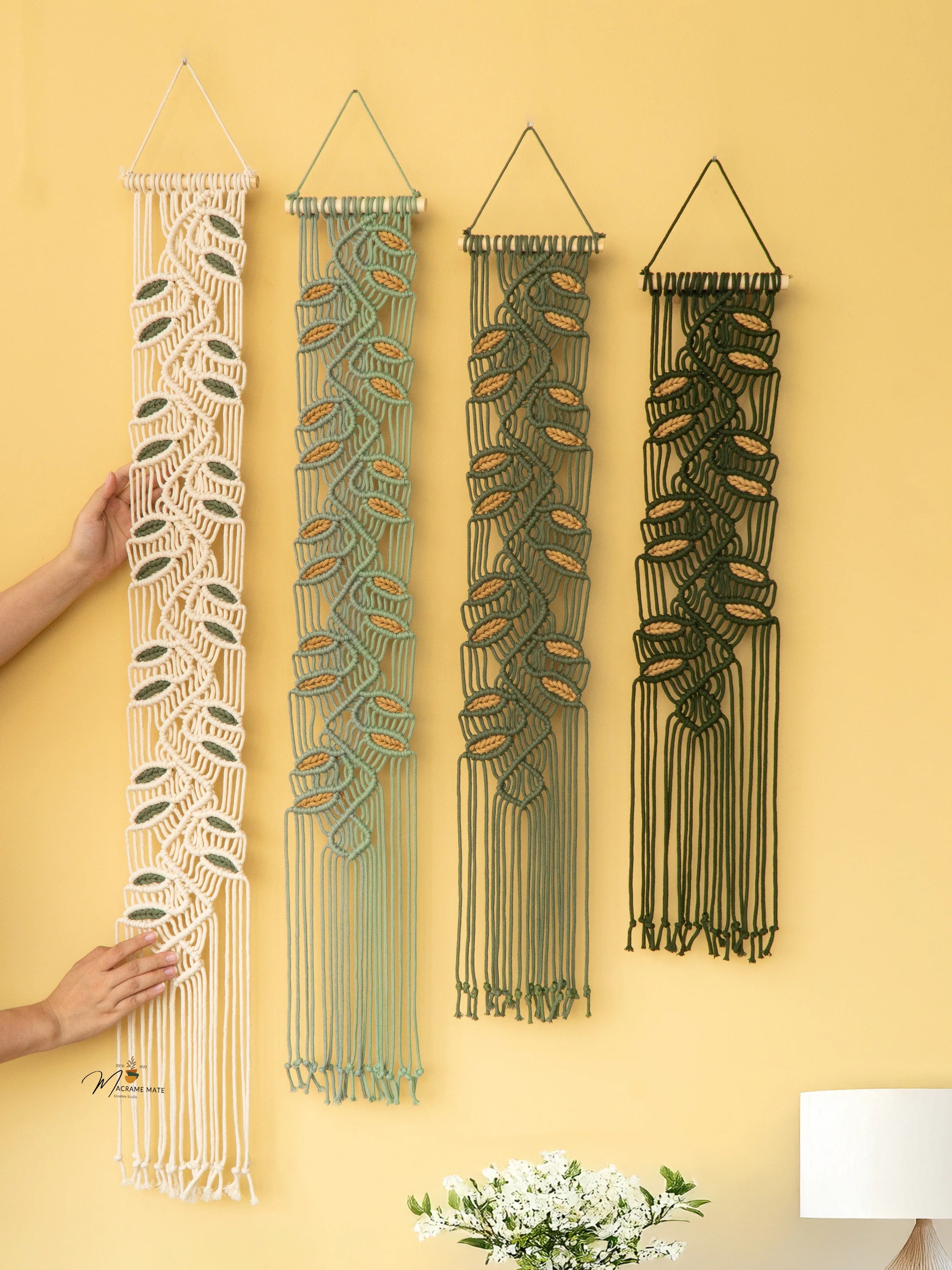 Vesta Green Macrame Wall Hanging Boho Decor