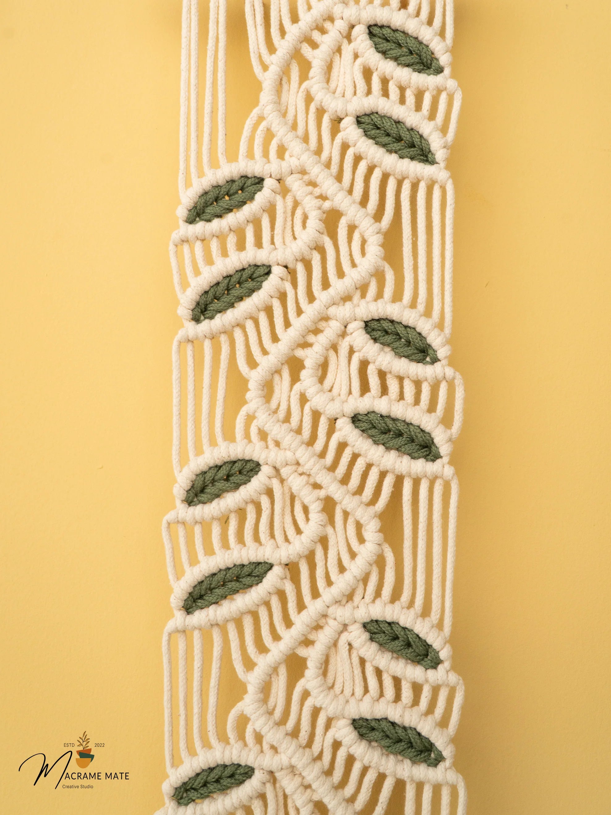 Vesta Green Macrame Wall Hanging Boho Decor