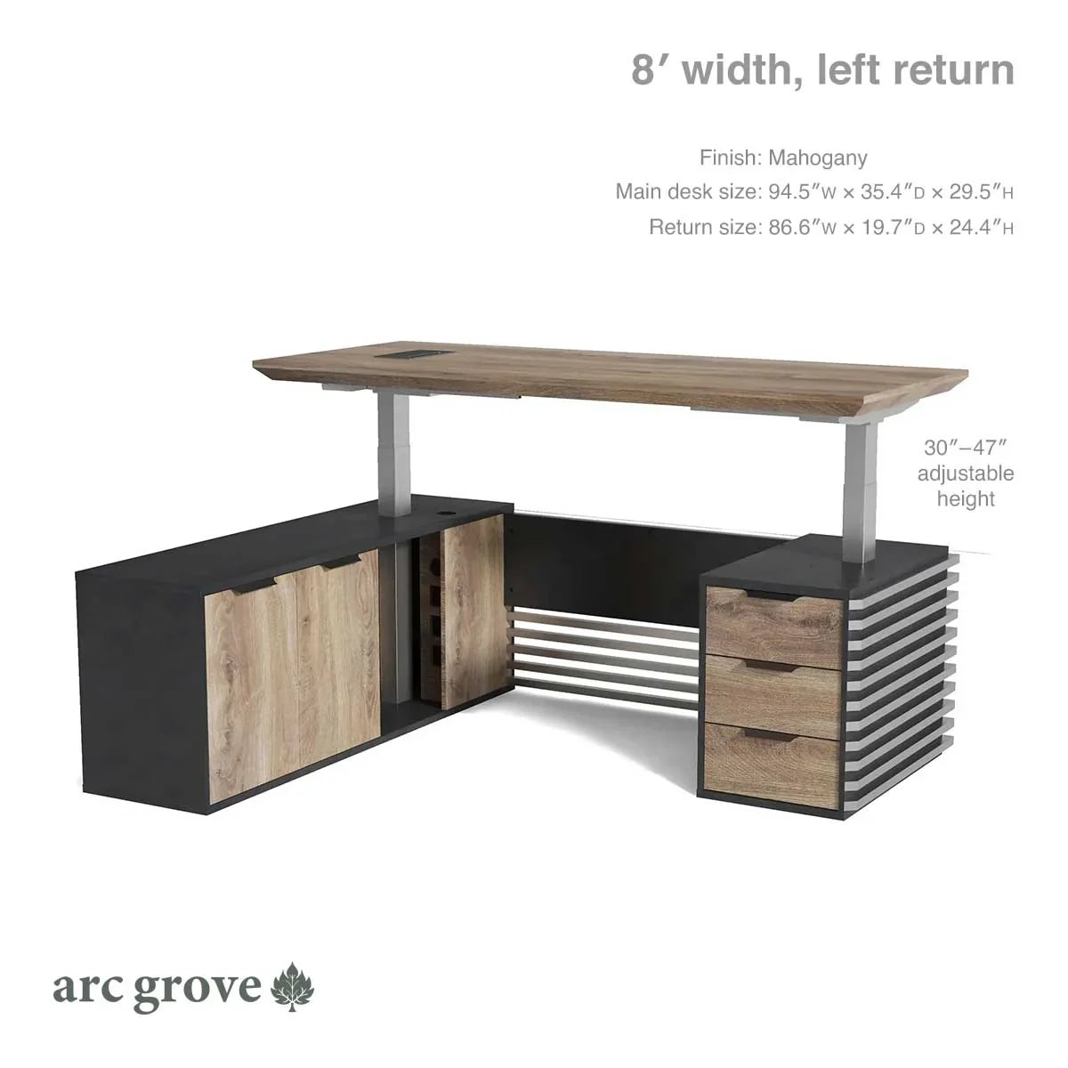 Anderson · L-Shaped Executive Standing Desk, Adjustable Height