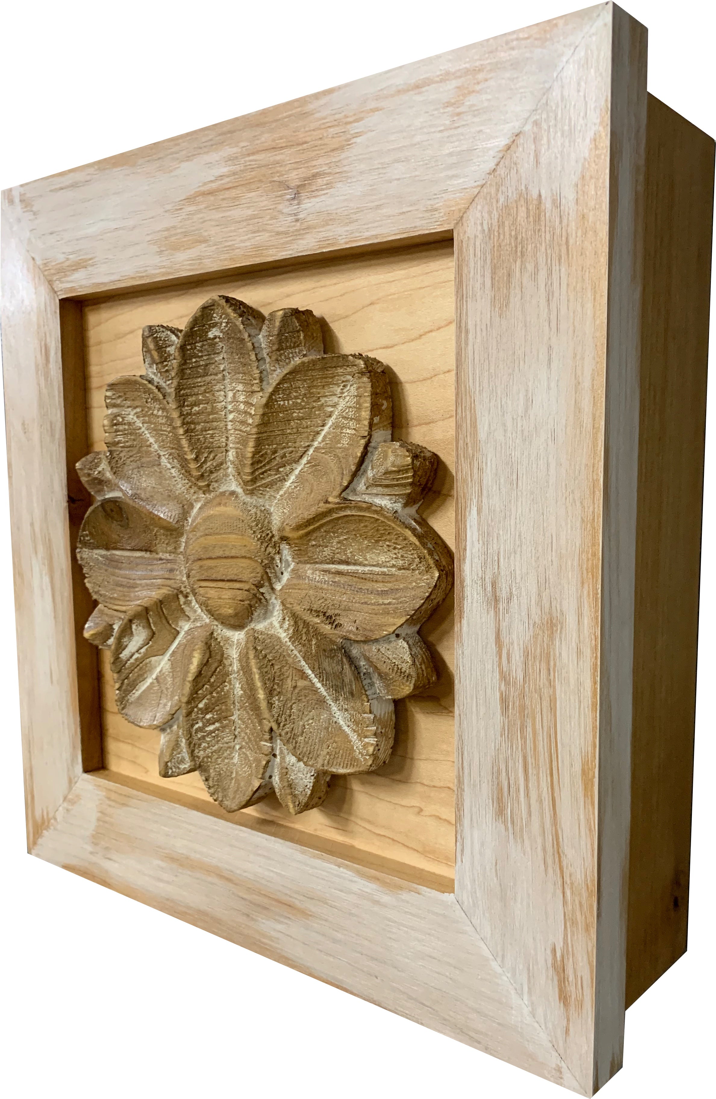Wild Flower Hidden Gun Storage Wall Decor - Handcrafted Gun Concealment Furniture - Quick Access Handgun Safe with Magnetic Lock - Secure Hidden Wall Safe - USA Made (White)