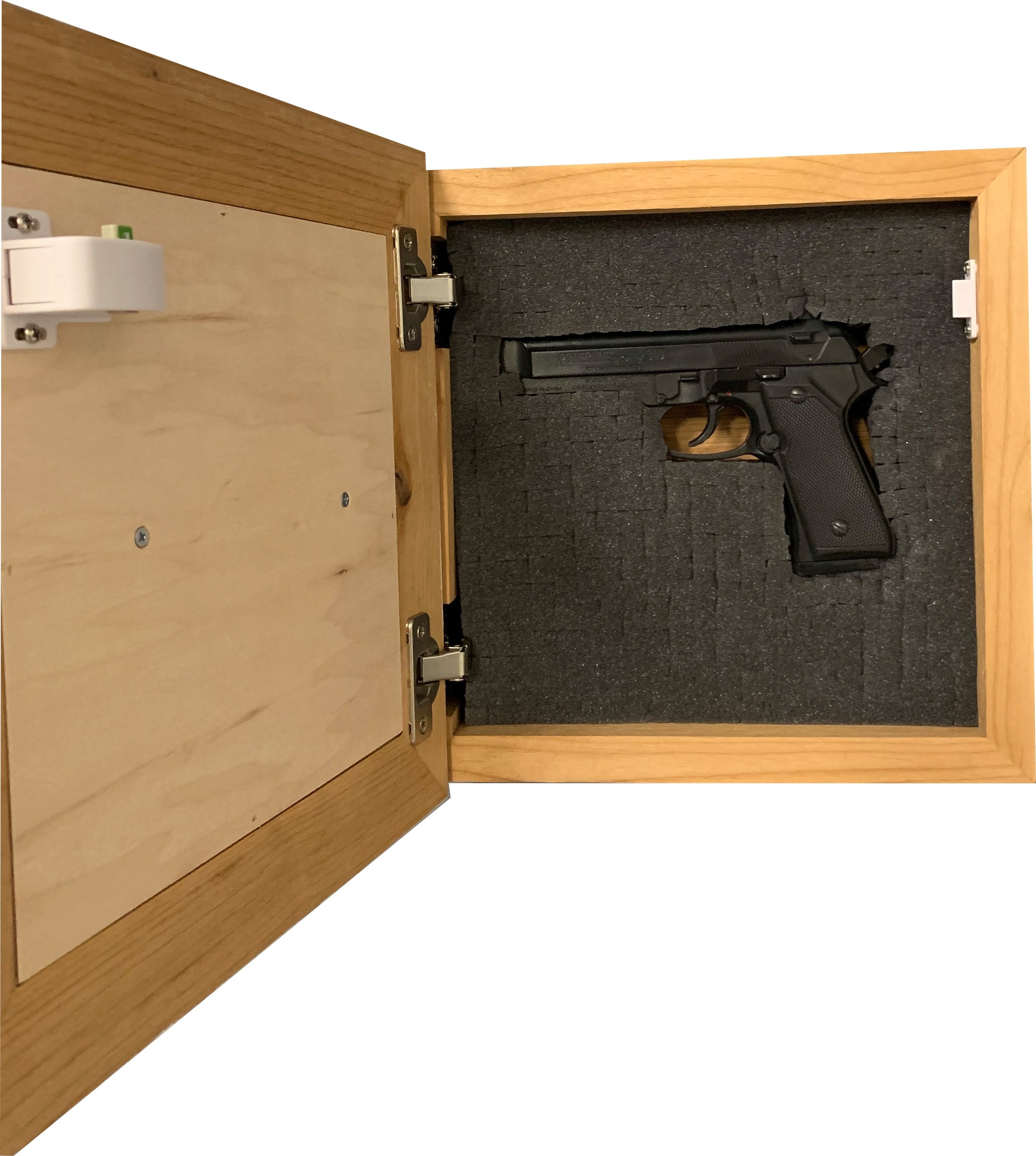 Wild Flower Hidden Gun Storage Wall Decor - Handcrafted Gun Concealment Furniture - Quick Access Handgun Safe with Magnetic Lock - Secure Hidden Wall Safe - USA Made (White)