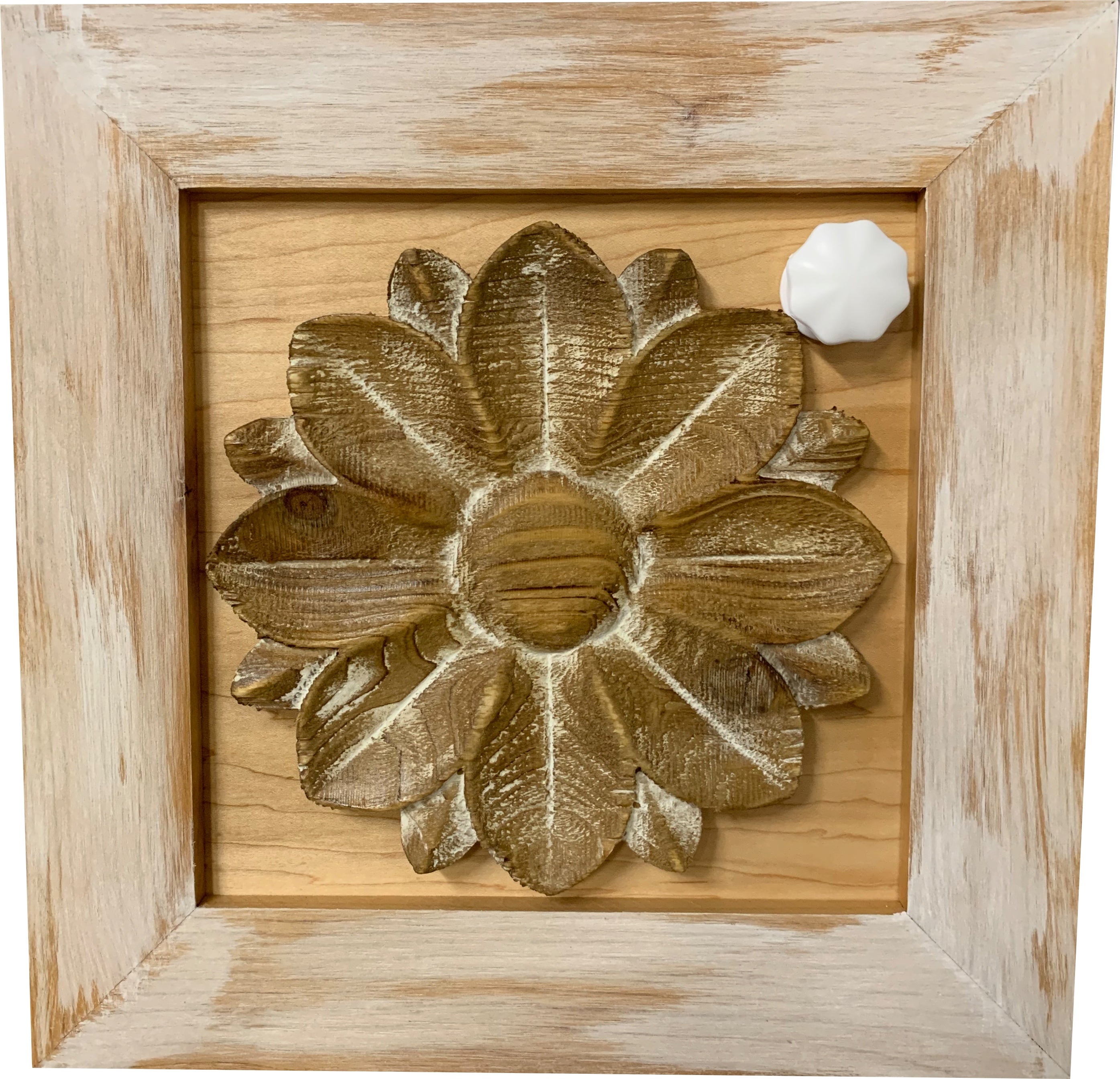 Wild Flower Hidden Gun Storage Wall Decor - Handcrafted Gun Concealment Furniture - Quick Access Handgun Safe with Magnetic Lock - Secure Hidden Wall Safe - USA Made (White)