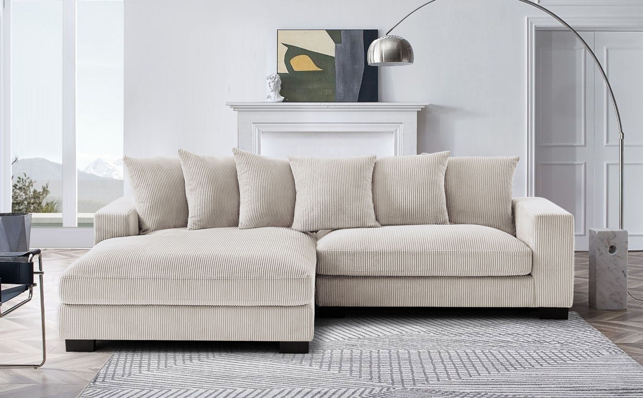 Oversized L-Shaped Sectional Sofa With Chaise
