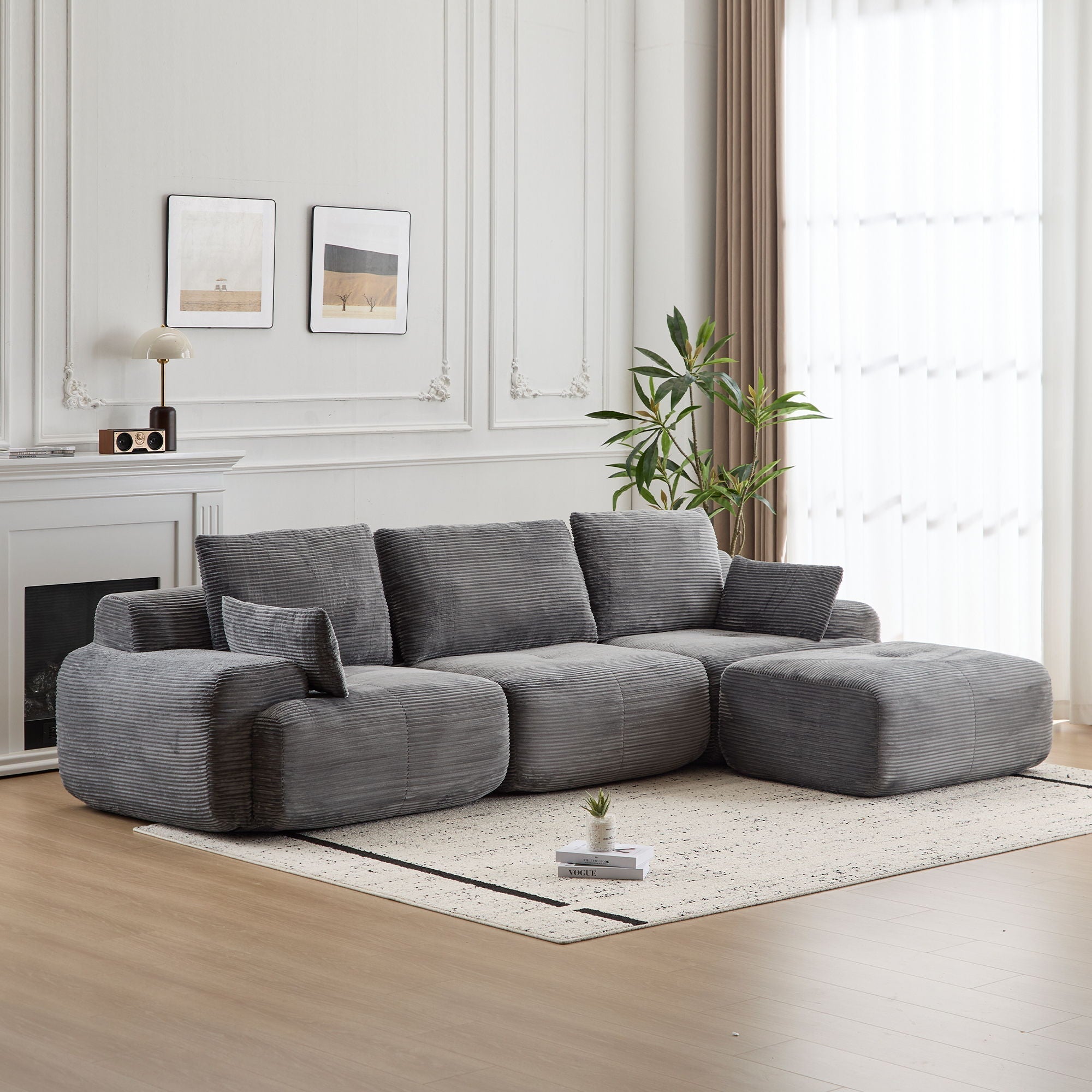 Large Compressed Sectional Sofa Couch For Living Room