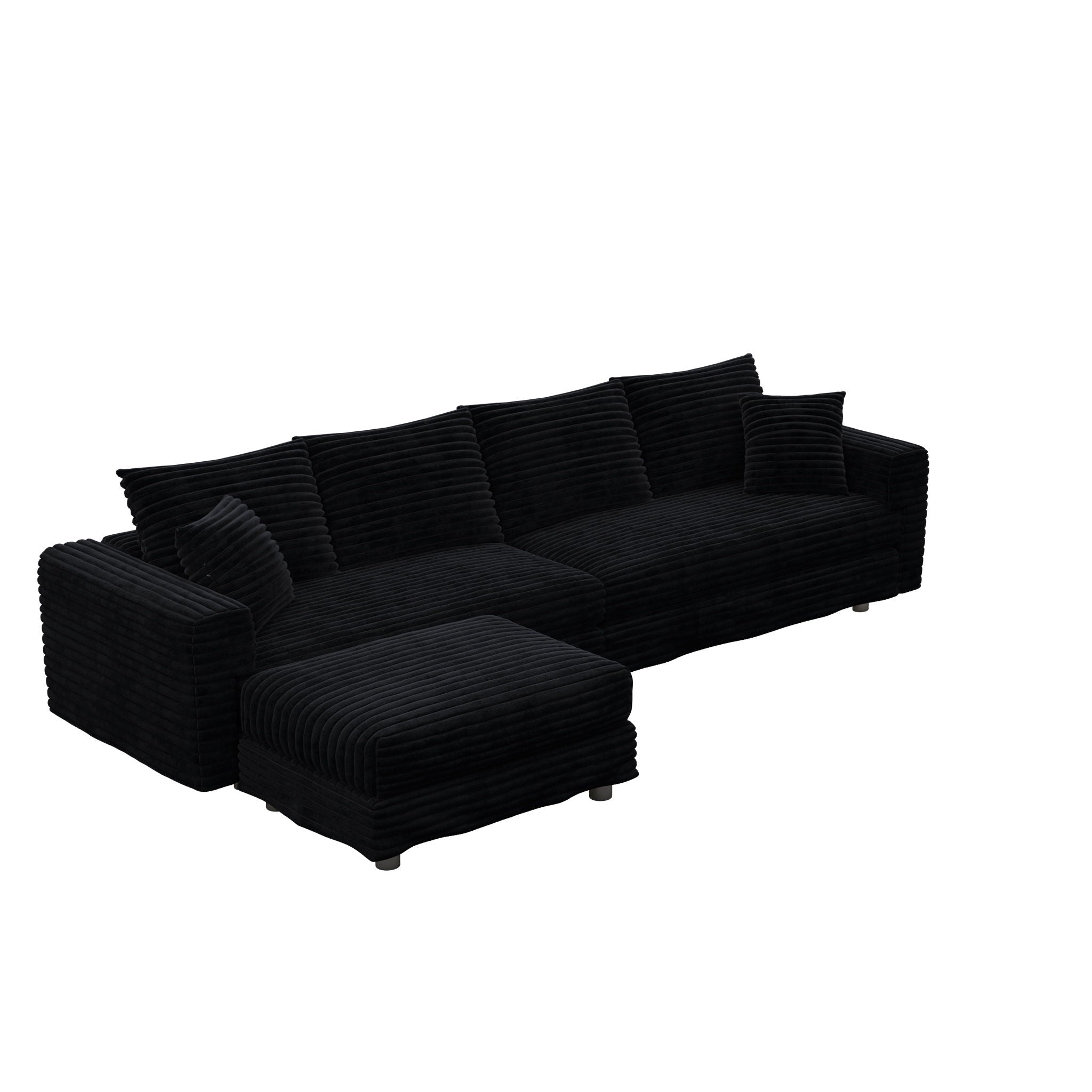 Modern Upholstered Cloud Couch Deep Seat Sofa