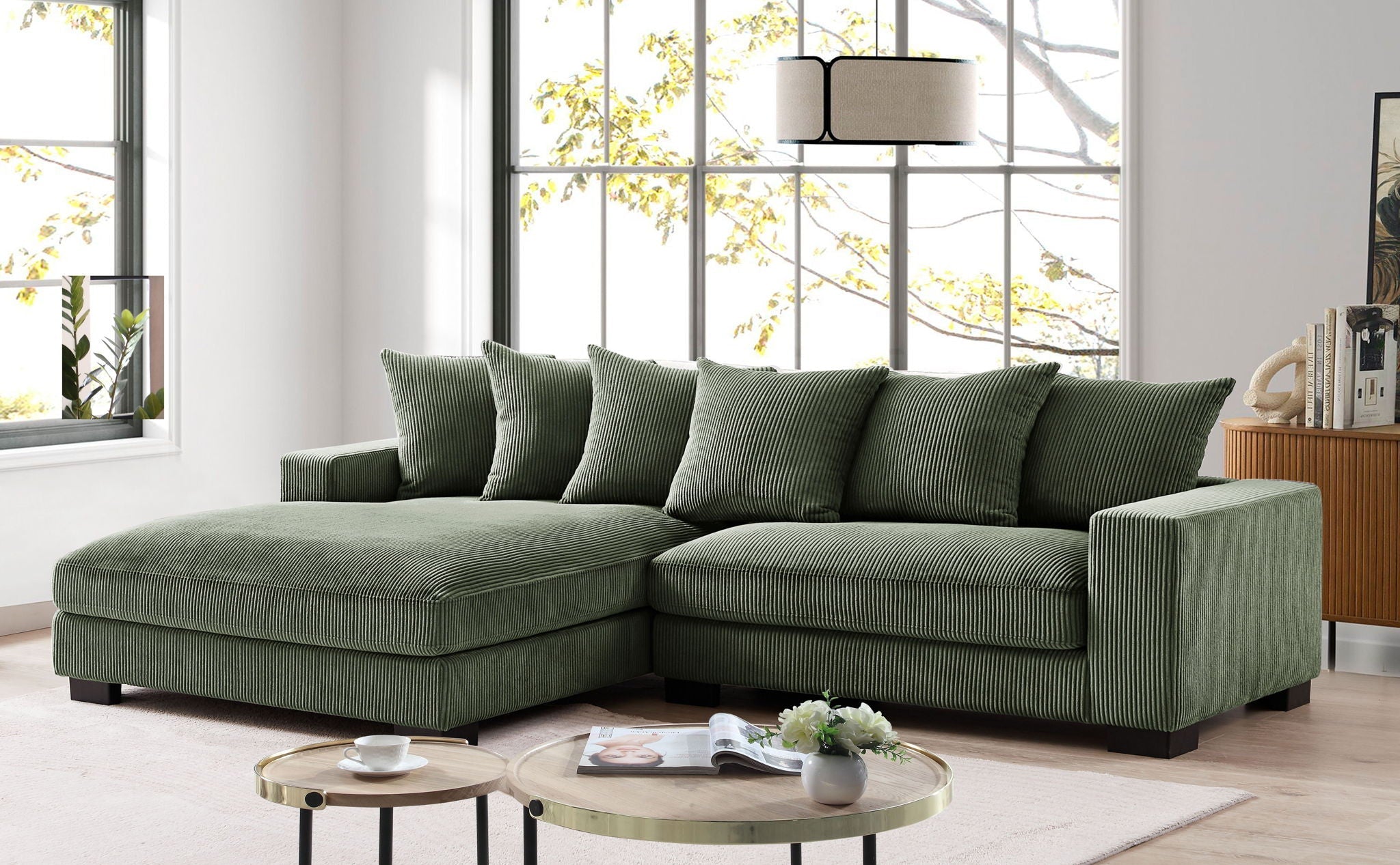 Oversized L-Shaped Sectional Sofa With Chaise