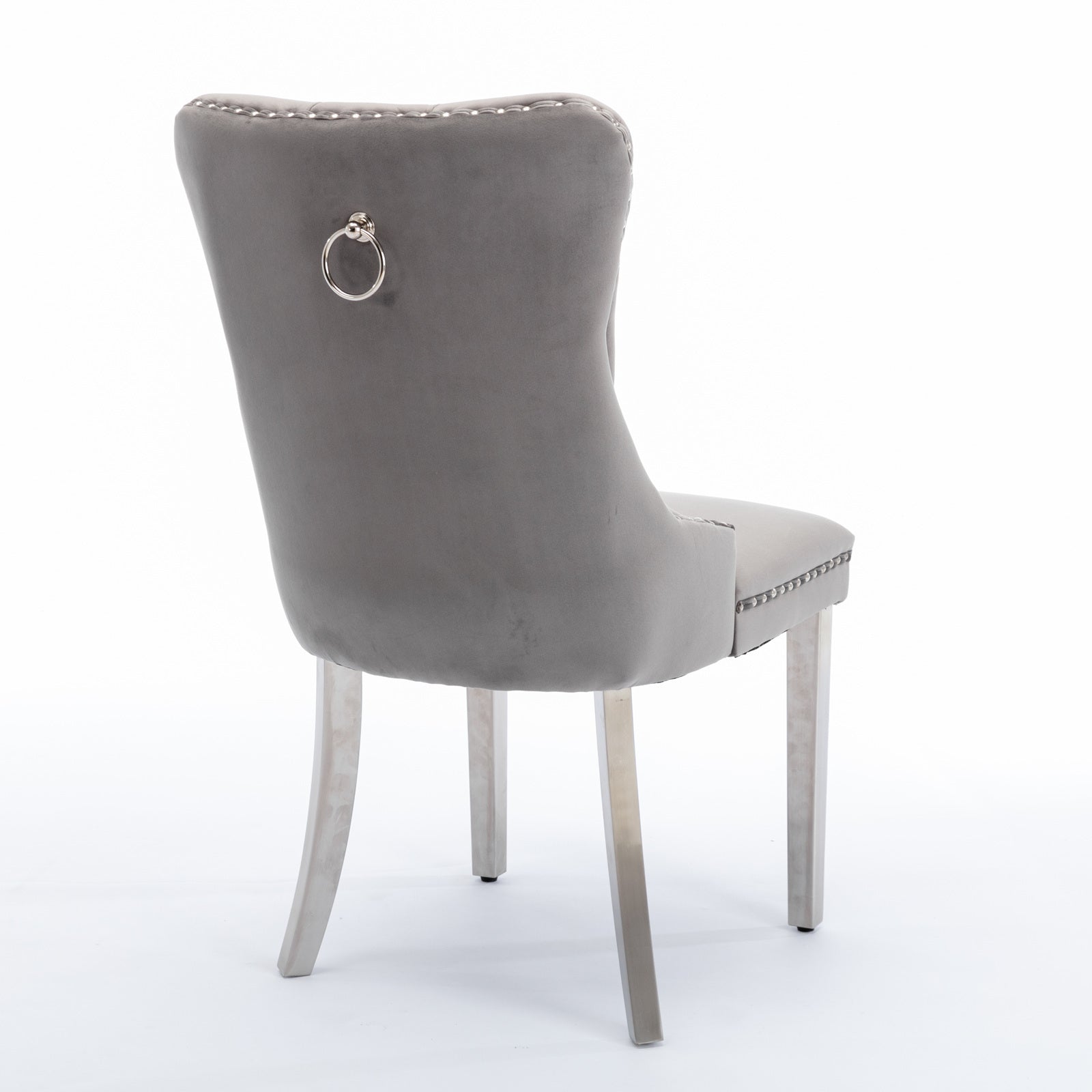 A&A Furniture Nikki Collection Modern Velvet Upholstered Dining Chairs - Set of 2
