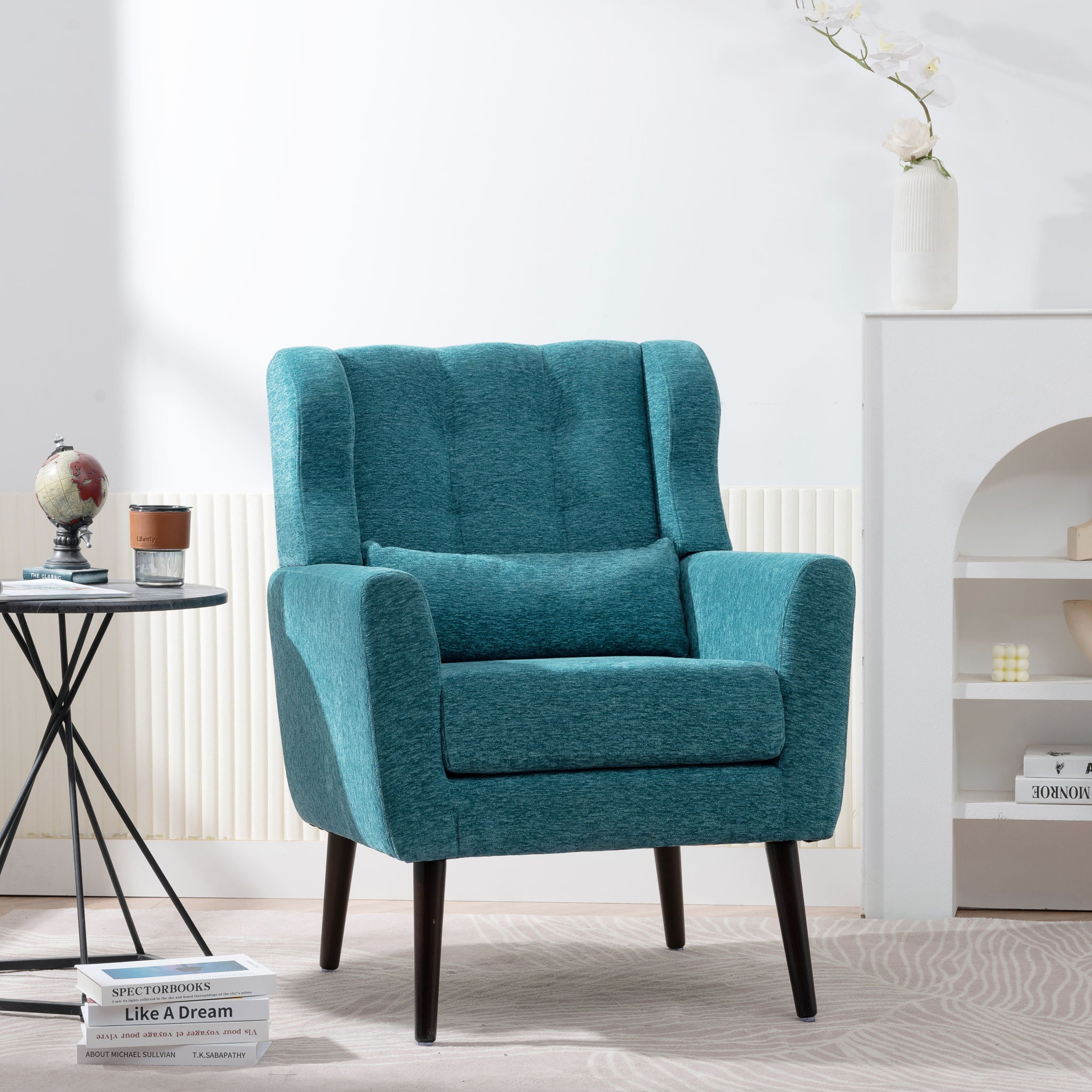 Modern Upholstered Accent Chair Foam Filled Lounge Armchair