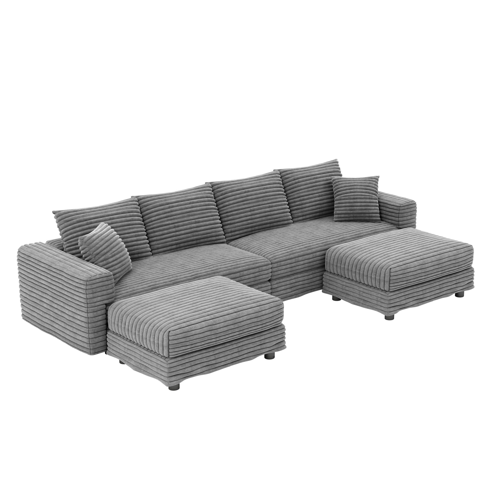 Modern Upholstered Cloud Couch Deep Seat Sofa