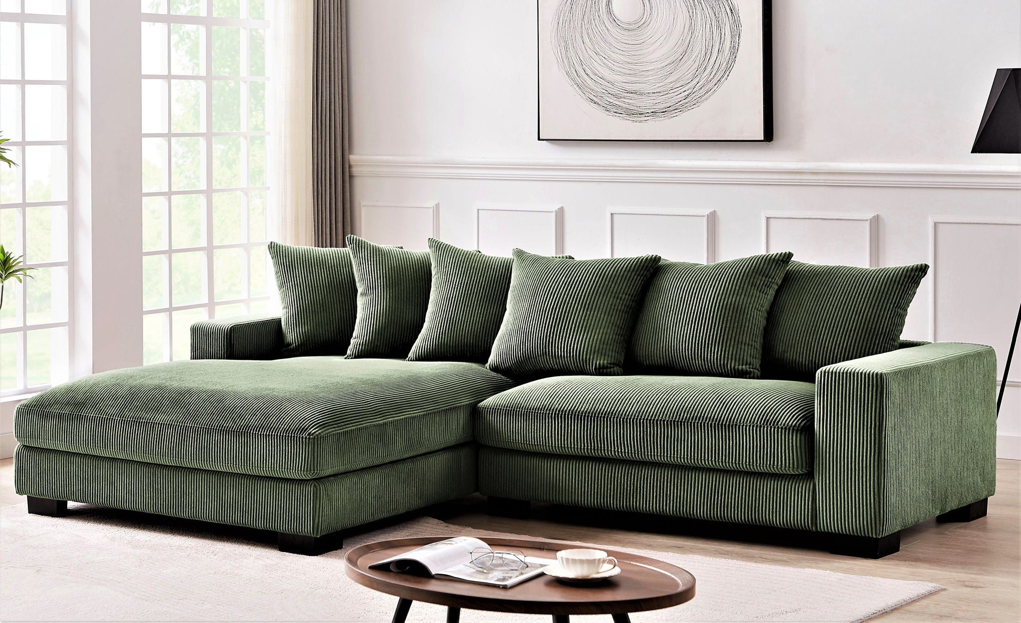 Oversized L-Shaped Sectional Sofa With Chaise