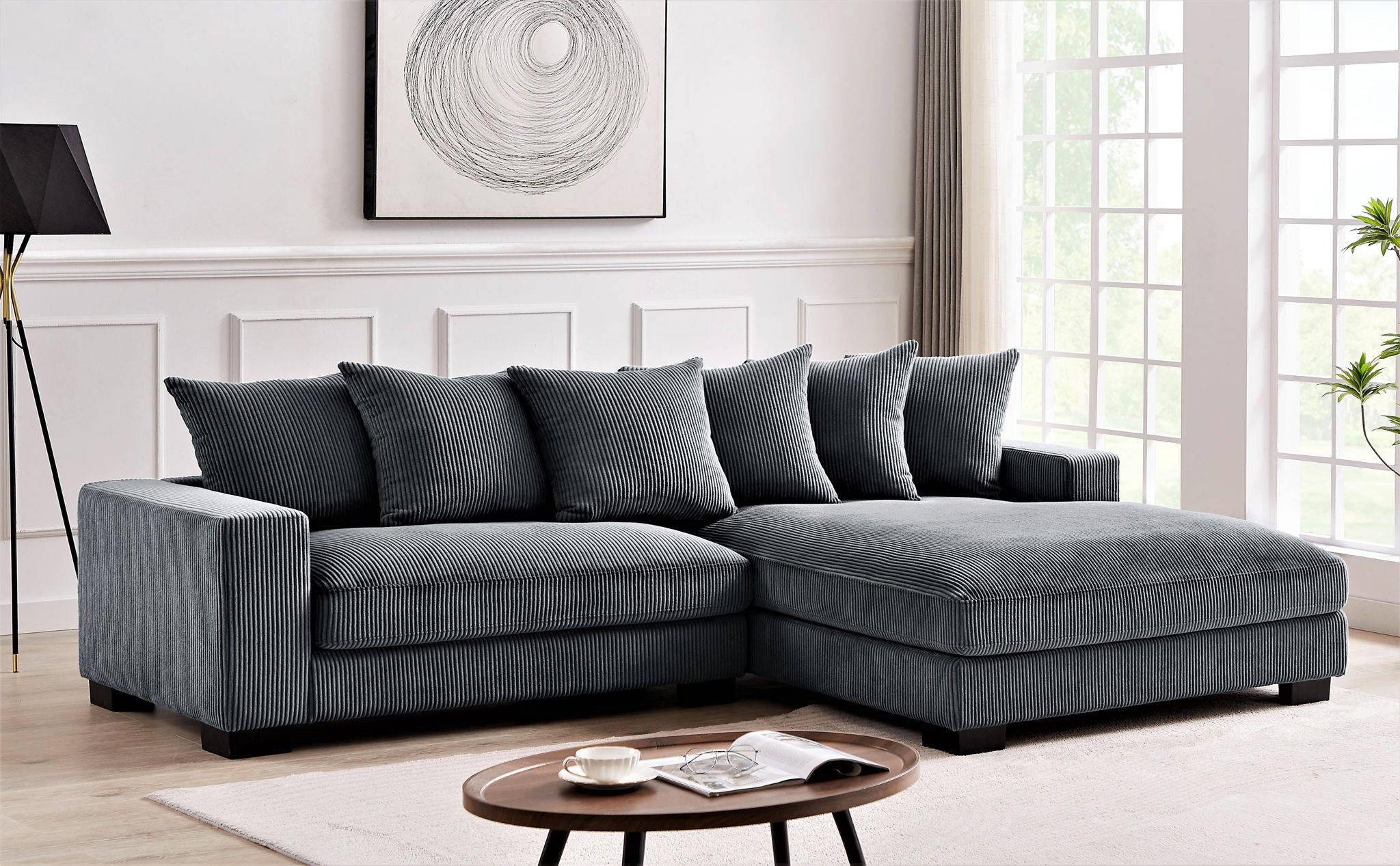 Oversized L-Shaped Sectional Sofa With Chaise
