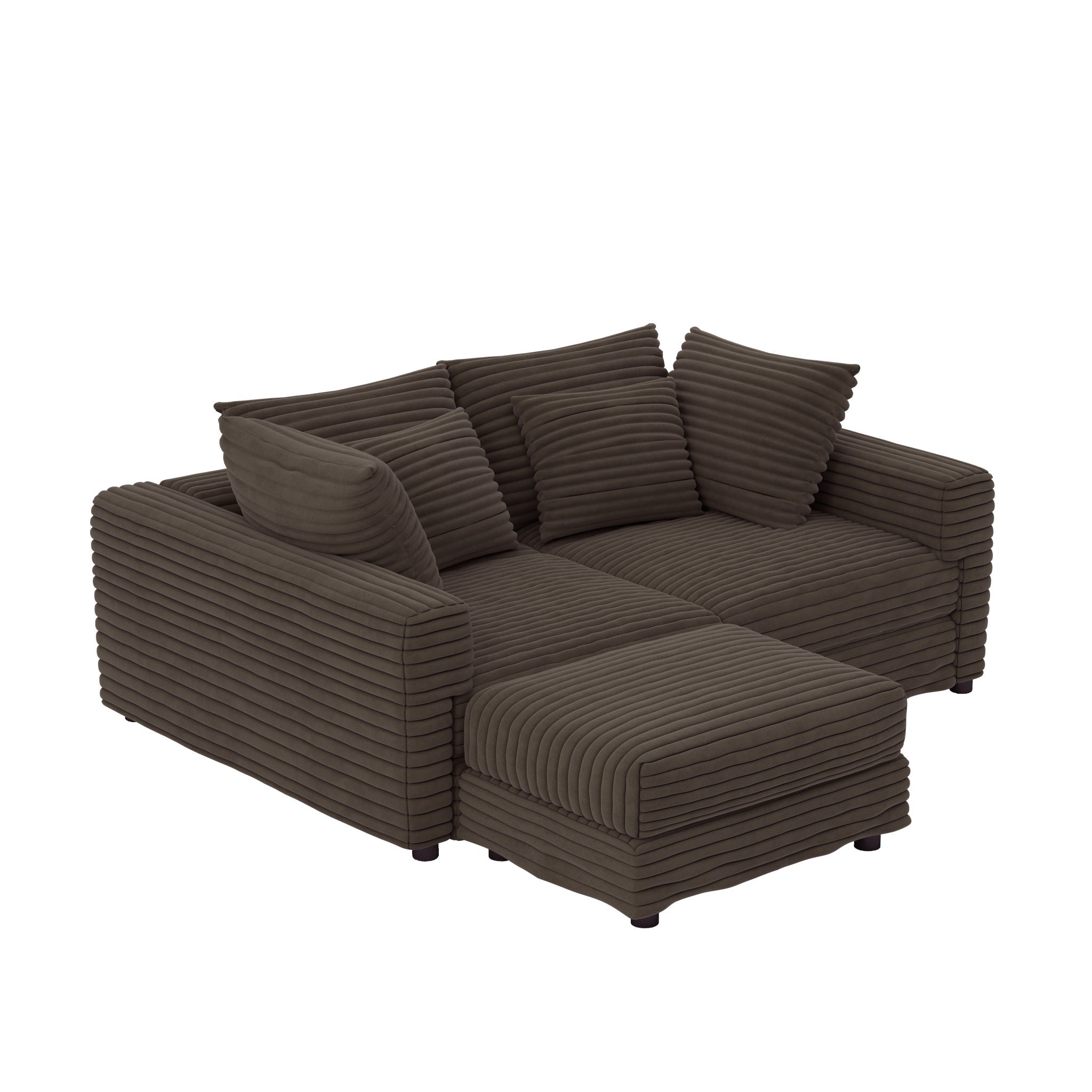 Modern Upholstered Cloud Couch Deep Seat Sofa