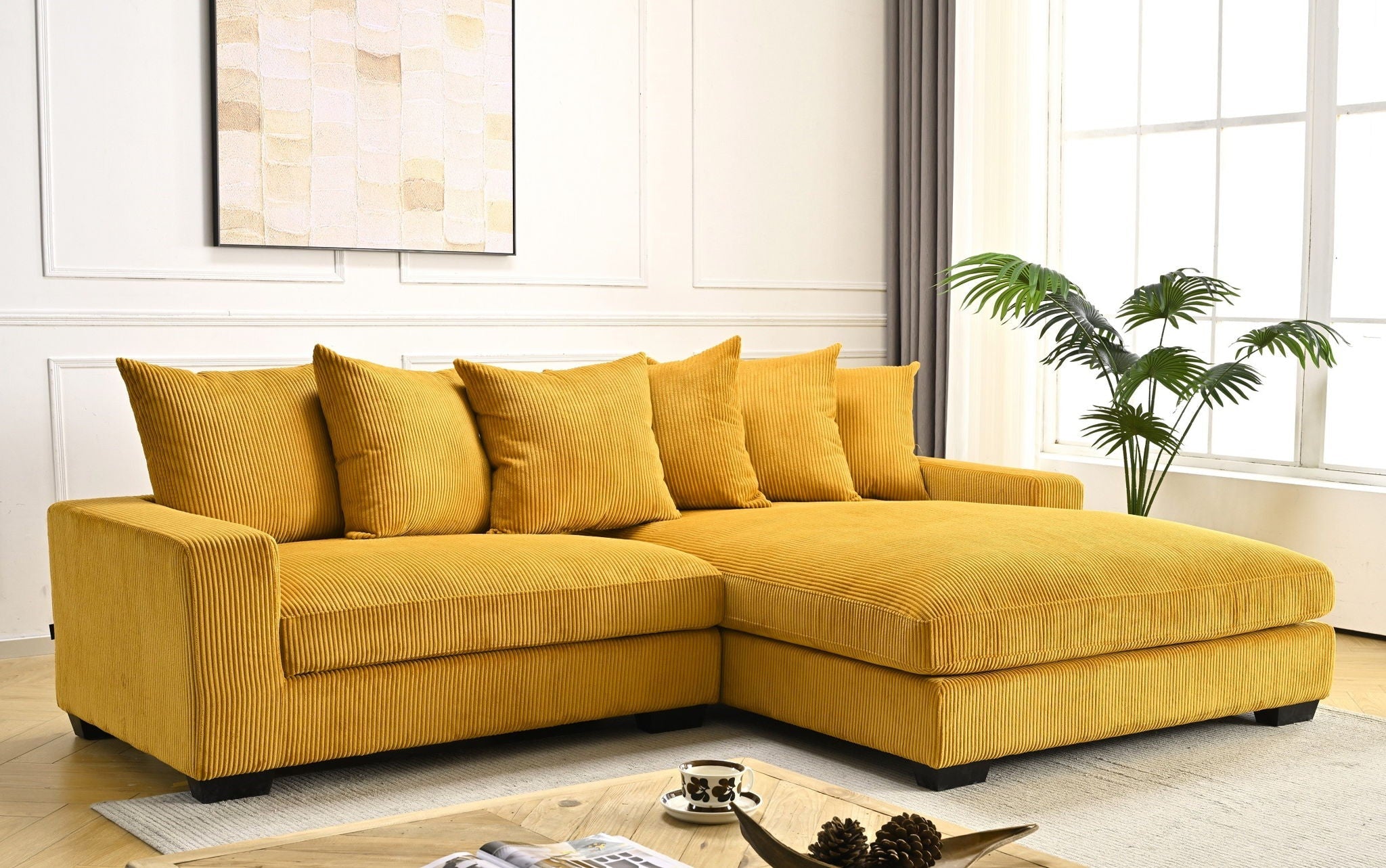 Oversized L-Shaped Sectional Sofa With Chaise
