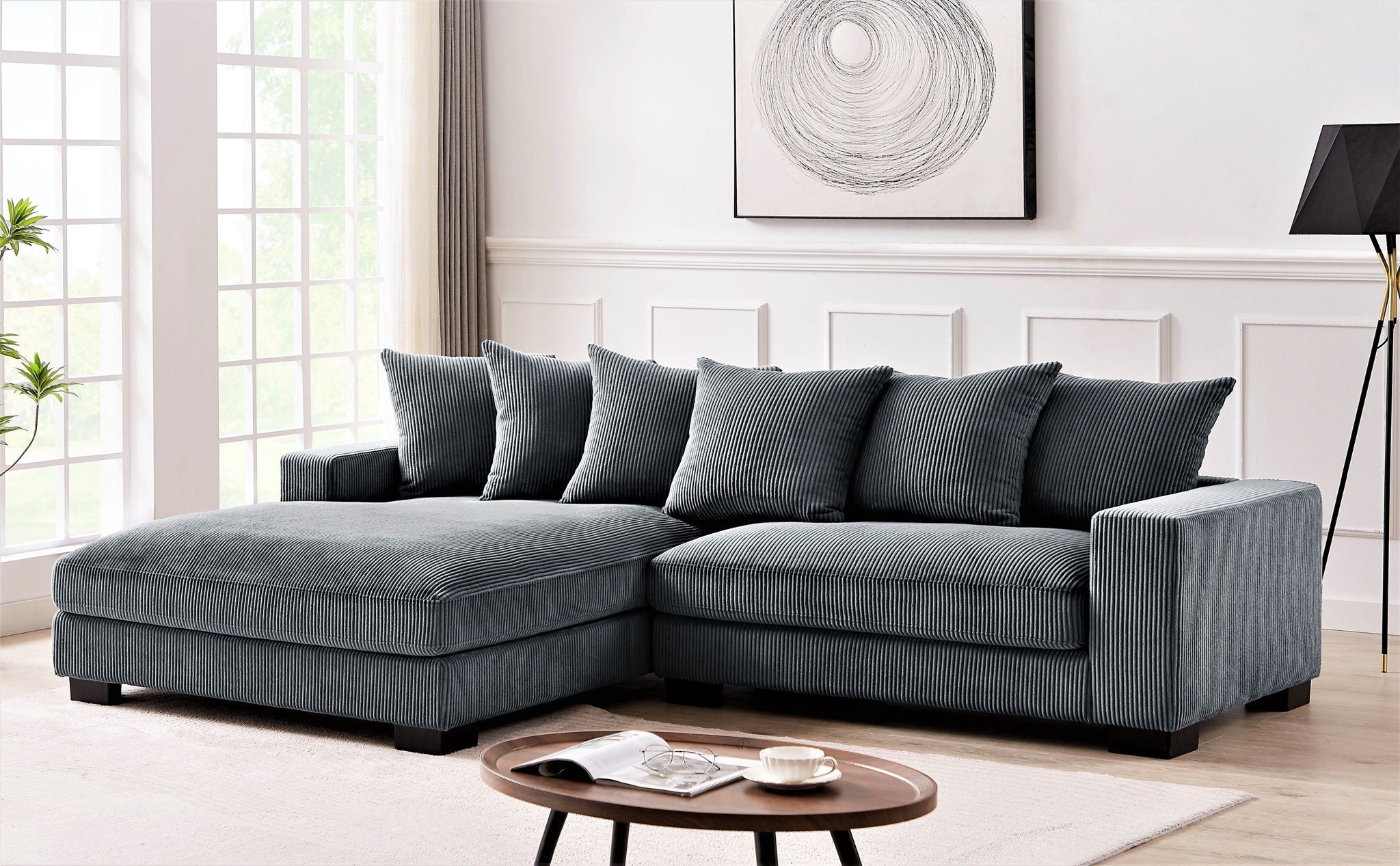 Oversized L-Shaped Sectional Sofa With Chaise