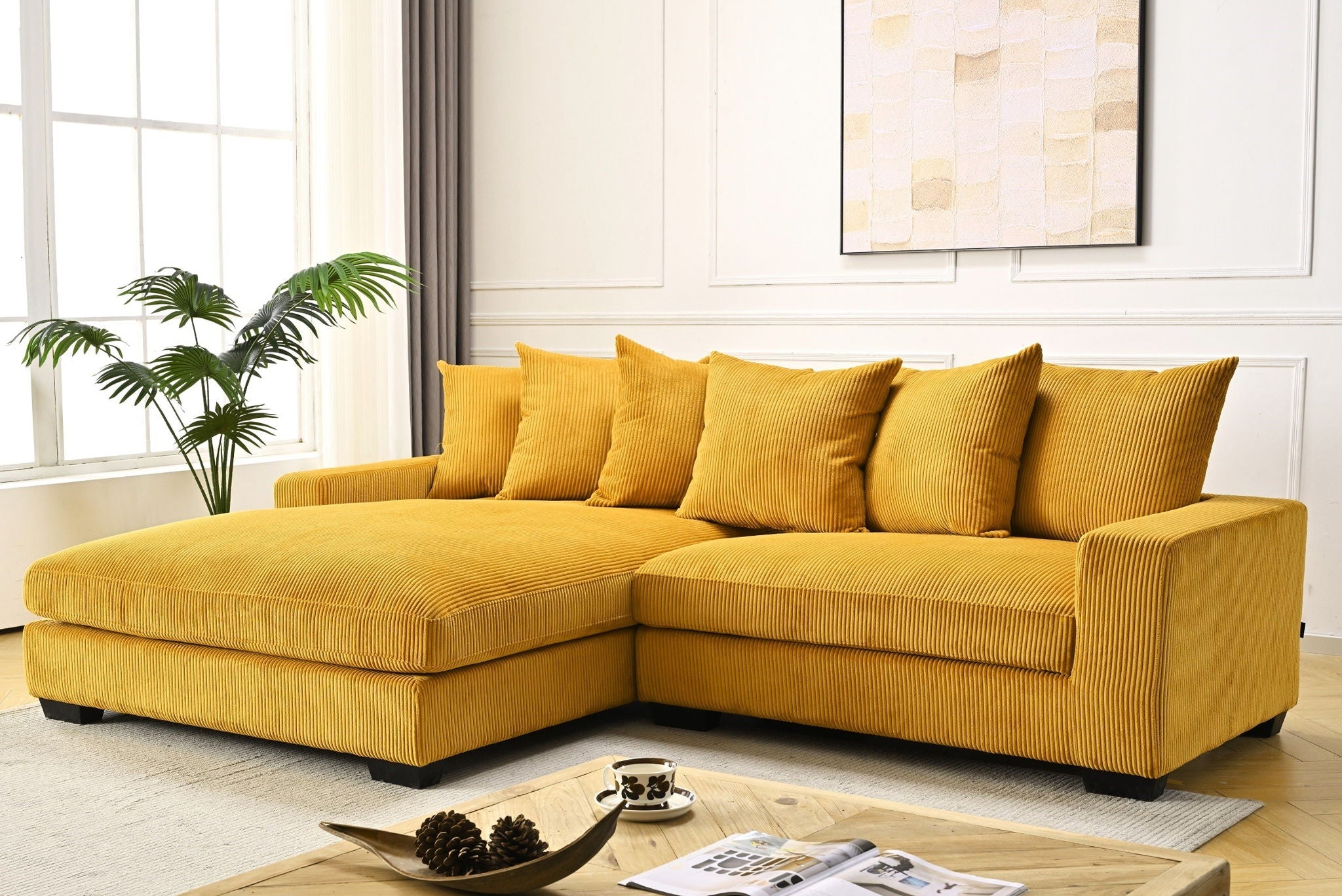 Oversized L-Shaped Sectional Sofa With Chaise