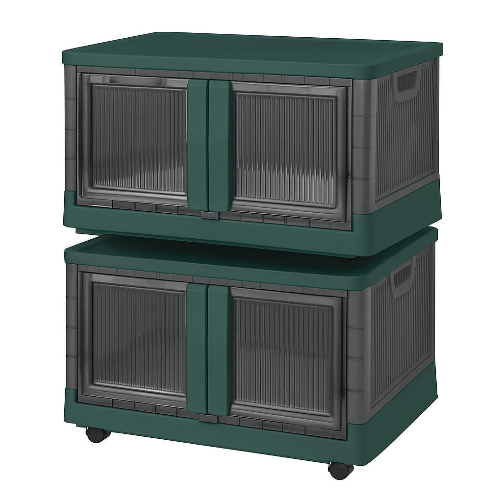 Foldable Storage Bins With Lid Stackable Organizer