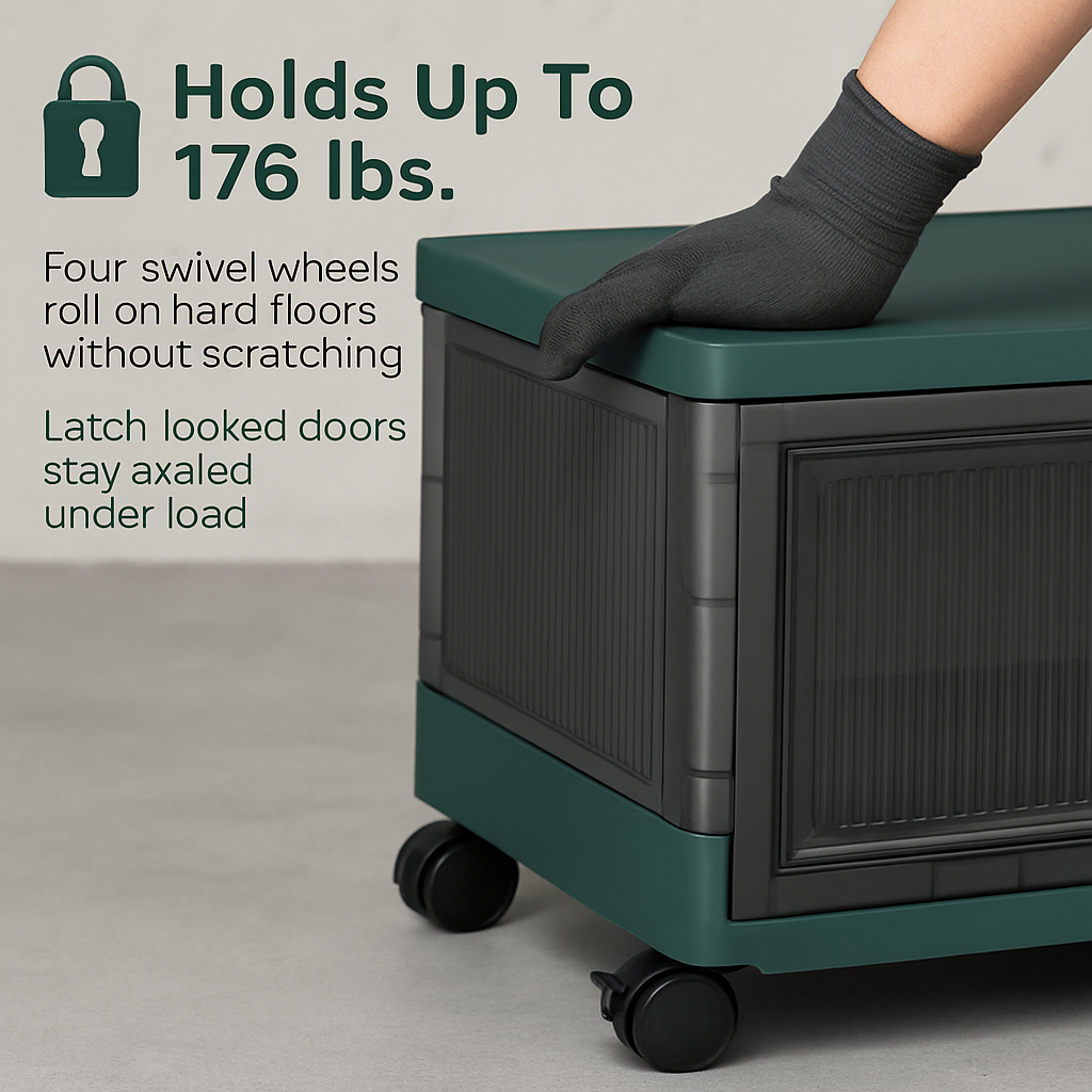Foldable Storage Bins With Lid Stackable Organizer