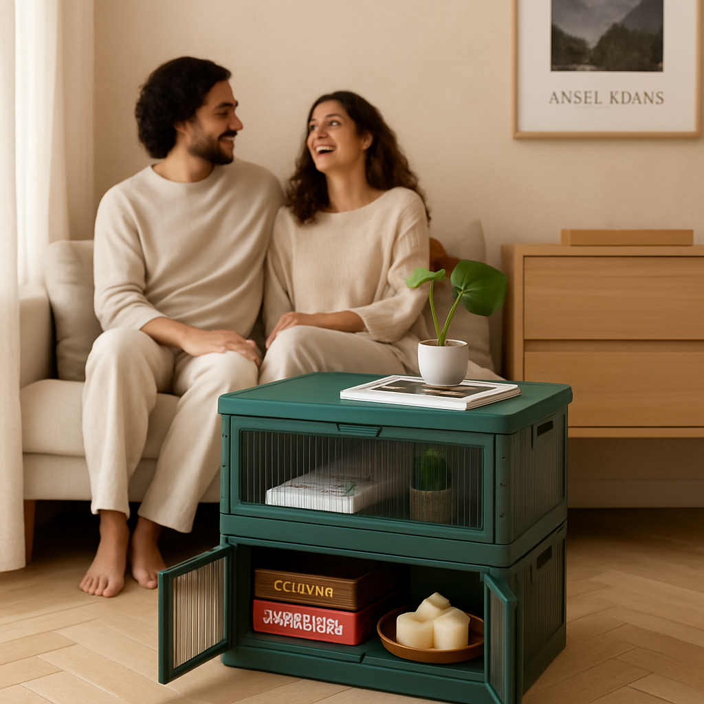Foldable Storage Bins With Lid Stackable Organizer