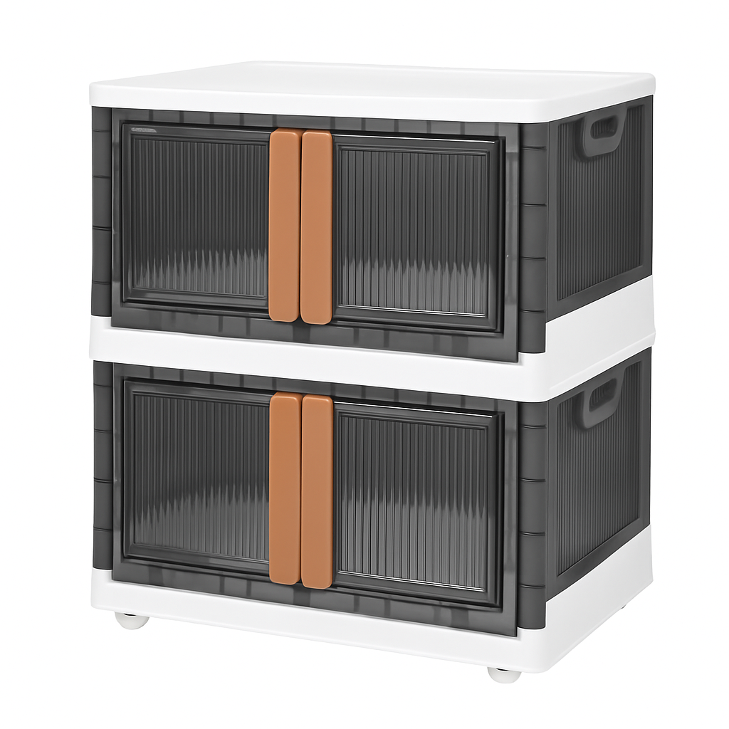 Foldable Storage Bins With Lid Stackable Organizer