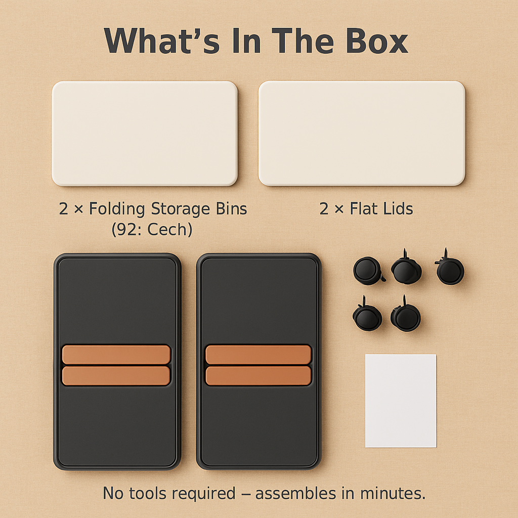 Foldable Storage Bins With Lid Stackable Organizer