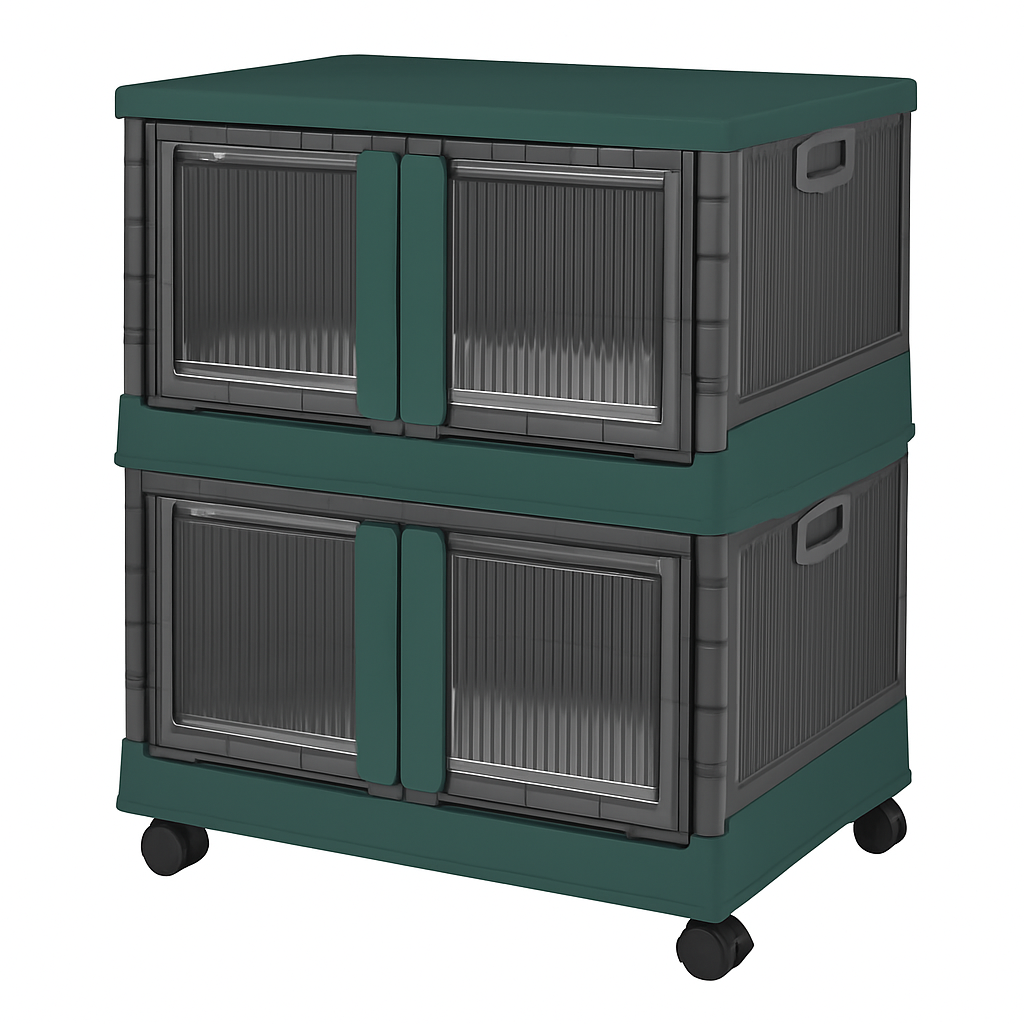 Foldable Storage Bins With Lid Stackable Organizer