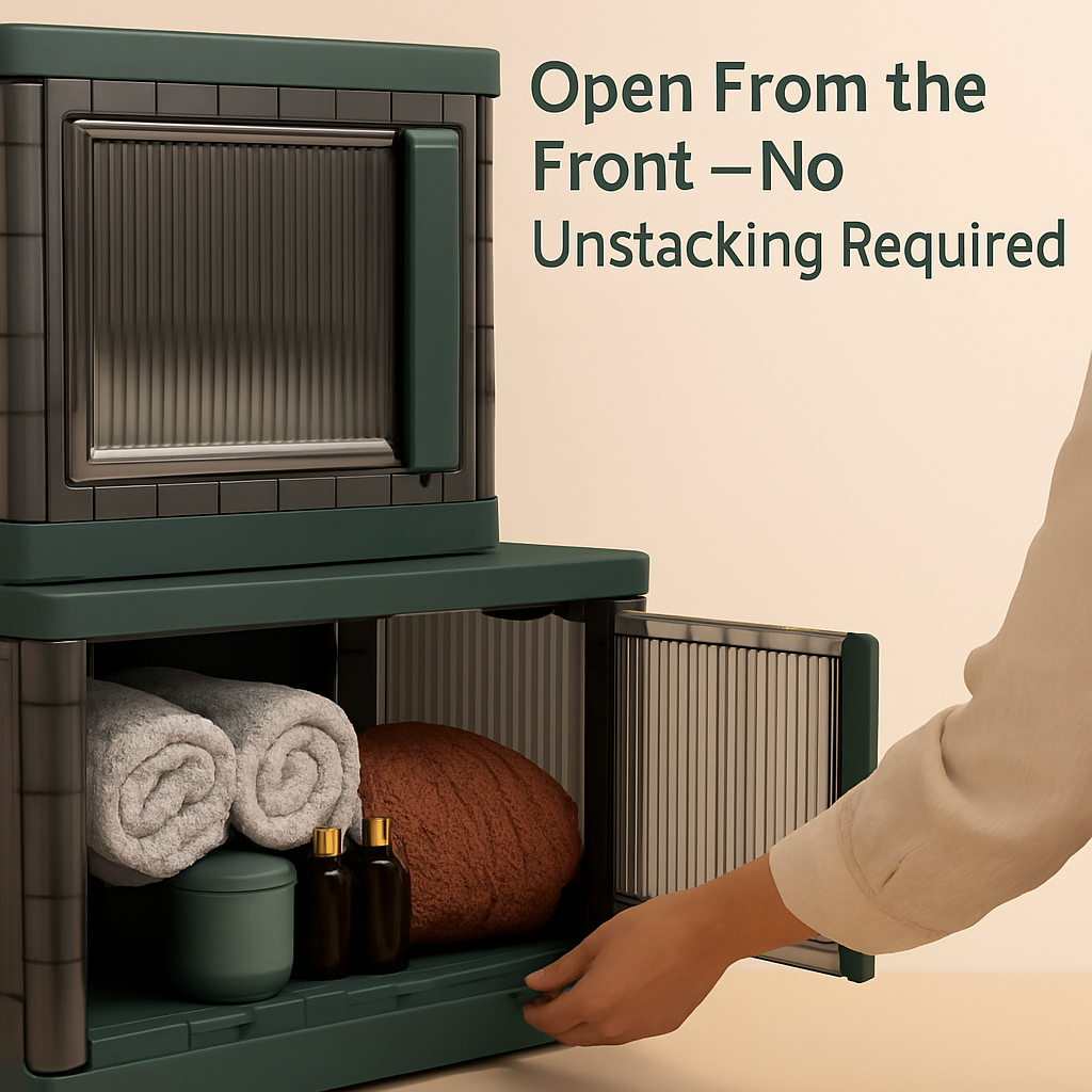 Foldable Storage Bins With Lid Stackable Organizer