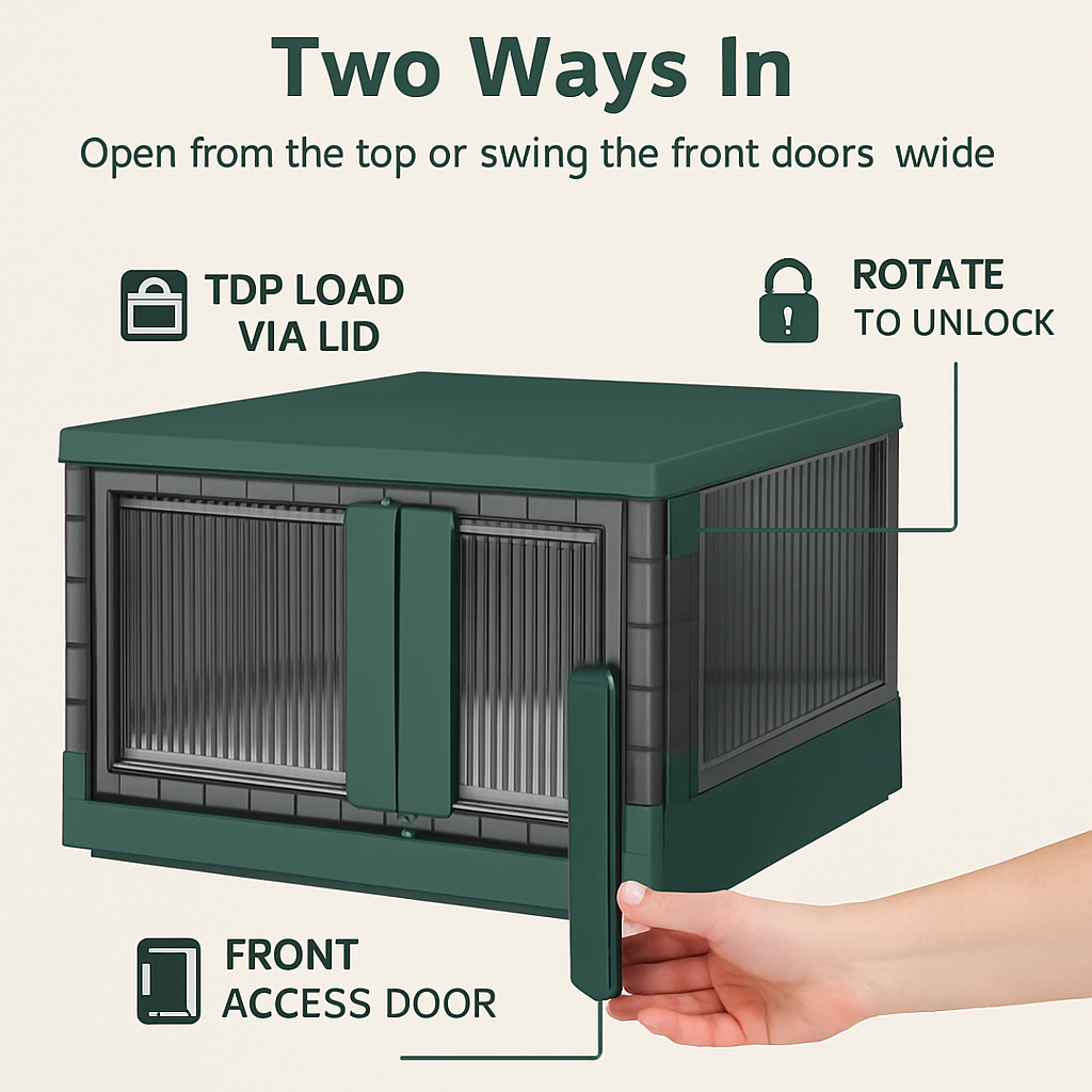 Foldable Storage Bins With Lid Stackable Organizer