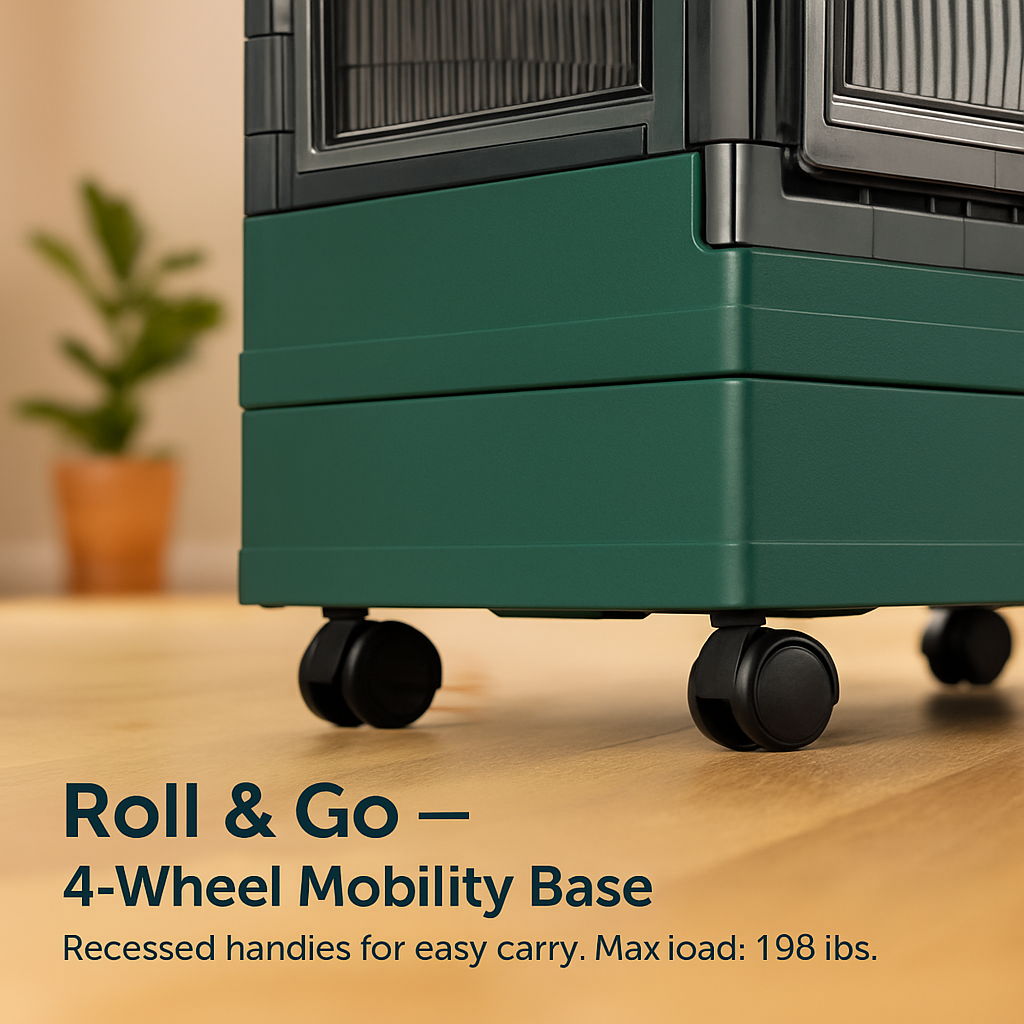 Foldable Storage Bins With Lid Stackable Organizer