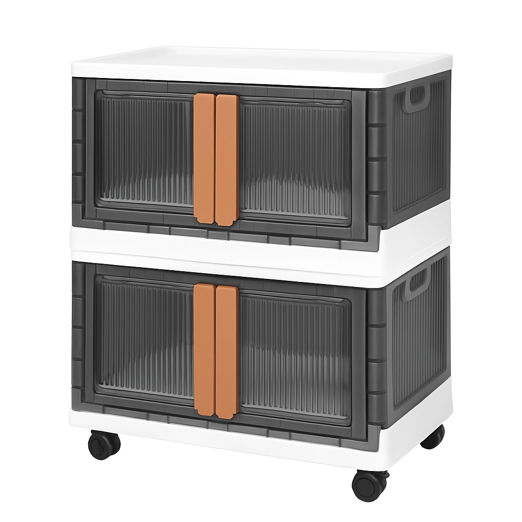 Foldable Storage Bins With Lid Stackable Organizer