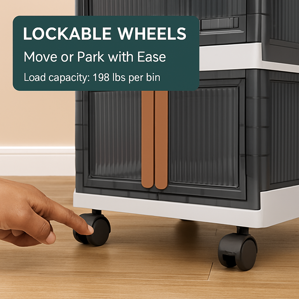 Foldable Storage Bins With Lid Stackable Organizer