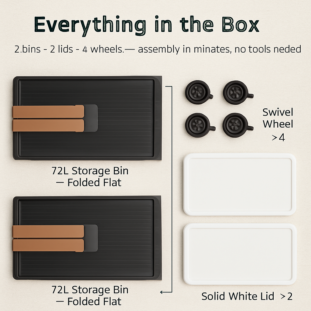 Foldable Storage Bins With Lid Stackable Organizer