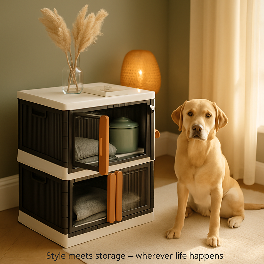 Foldable Storage Bins With Lid Stackable Organizer